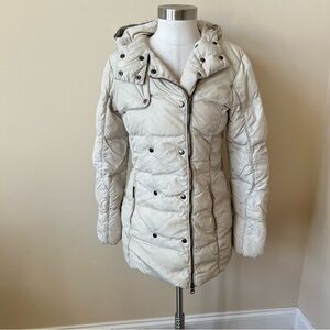 Add Hooded Double Breasted Quilted goose down Puffer Jacket nbnn